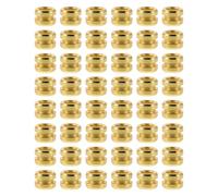 TOYANDONA Perles de Guitare Acoustique Dorées 50 Pcs, Accessoires de Rechange Métalliques pour Cordes Folk, Perles de Chevalet Finition Lisse, Pièces Détachées pour Réparation et Entretien