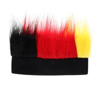 TOYANDONA Perruque Noir Jaune Rouge Accessoire Patriote Pour Événements Sportifs Et Fêtes Idéale Pour Supporters De Football Européen