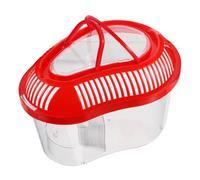 TOYANDONA Petit Aquarium en Plastique pour Reptiles avec Couvercle Et Poignée, pour Un Seul Poisson, Cage De Transport pour Reptiles, Hamster, Tortue, Rouge