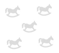 TOYANDONA Petit Cheval à Bascule en Bois Blanc 12×95×15 CM pour Garçon et Filles Décoration Mariage Bascule Bois Accessoire Décoratif Bébé Jeu D’Éveil Éducatif