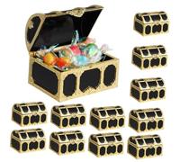 TOYANDONA Petit Coffre Trésor de Pirate 12 Pièces en Plastique Coffre Trésor Boîtes de Friandises Boîtes de Bonbons Pirate Boîtes de Cadeaux pour Enfants Pirate Fête Boîtes