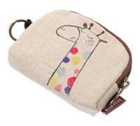 TOYANDONA Petit Paquet Porte-clés en Lin Motif Girafe, Pochette Rangement Facile à Transporter pour Pièces et Bracelets, pour Organiser Quotidien