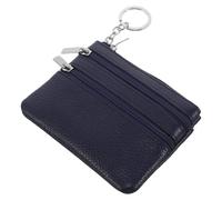 TOYANDONA Petit Porte-Monnaie Femme en Cuir Véritable Bleu Roi avec Fermeture Éclair Sécurisée Mini Porte-Clés Multifonction pour Pièces Cartes et Clés Compact et Organisé pour Usage