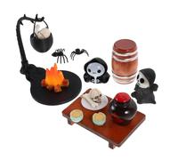 TOYANDONA Petits Crânes De Jardin Miniatures Décorations De Paysage Féérique Artisanat Squelette Gothique Faveurs Tête Maison Hantée Petits Accessoires De Fête Figurines De Sac