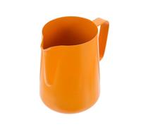 TOYANDONA Pichet à Mousse Lait Inox avec Poignée Confortable pour Espresso Cappuccino et Latte Art Facile à Nettoyer pour Café Maison et Professionnel Orange