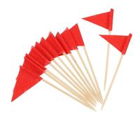 TOYANDONA Pics à Cupcakes Drapeaux Triangulaires Rouges Lot de 60 Cure-Dents Décoratifs pour Gâteau Buffet et Apéritifs Décoration Festive pour Anniversaire Mariage et Fêtes