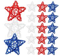 TOYANDONA Pièces Étoile à Cinq Branches en Rotin Ornements D'étoiles du 4 Juillet Étoiles De Rotin du De Lindépendance Décoration d'arbre De Fête De L'indépendance États-Unis Osier