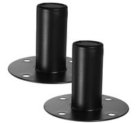 TOYANDONA Pied D'enceinte en Alliage D'aluminium 2 Pièces 107x80mm | Support Stable, Montage Sécurisé, Usage pour Radios D'étagère et Caissons, Scène Live, Extérieur