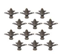 TOYANDONA Pieds de Boîte 12 Pièces en Alliage de Zinc Vintage | Coffret en Bois et Créations, Finition Café, Vis Incluses, Soutien Stable, Pose Simple