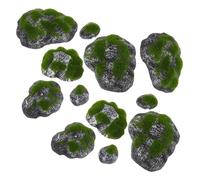 TOYANDONA Pierres Décoratives en Mousse Artificielle Verte Réaliste, Lot de 2 Sets de Ensembles pour Terrariums, Aquariums et Aménagements Paysagers Décoratifs, sans Entretien,
