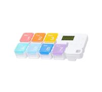 TOYANDONA Pilulier Électronique 7 Jours Étanche Compartiments Détachables, Organisateur de Remède Compact, Minuterie Intelligente Intégrée pour Rappel, Usage Domestique et Voyage, Adapté