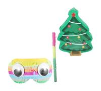 TOYANDONA Pinata Sapin de Noël Papier avec et Masque Décoration Festive Remplie de Bonbons pour Anniversaire et Fête de Noël