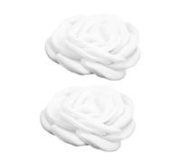 TOYANDONA Pince à Chaussures Camélia Tissu Blanche, Brodée, Décorative Diy, Femme, Mariage Et Quotidien, Fleur 6 Cm, Paire De Boucles Originales Pour Chaussures Cuir Et Sandales