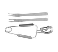 TOYANDONA Pince À Escargots En Acier Inoxydable Avec 2 Fourchettes Escargot Poignée Ergonomique Ensemble Léger Et Compact Pour Cuisine Restaurant Barbecue Et Service Buffet