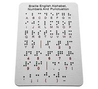 TOYANDONA Planche Braille Alphabet avec Points Surélevés Guide Complet Chiffres et Ponctuation Outil Apprentissage Tactile pour Garçon Fille Malvoyants Jeu Éducatif Portable