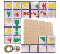 TOYANDONA Planche de Mathématiques Bois Montessori Jeu Éducatif Géométrique avec Épingles pour Garçon Fille Outil Apprentissage Mathématique Précoce Pédagogique et Utile Couleur Aléatoire