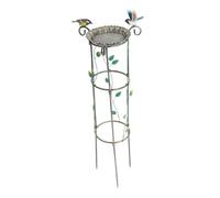 TOYANDONA Plant Climbing Rack with Decorative Bird Feeder and Bird Bath Outdoor Garden Plant Support Trellis for Climbing Flowers Easy Setup and Natural Decoration