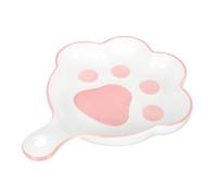 TOYANDONA Plaque de Cuisson en Céramique 20 CM Rose Poignée de Patte de Chat Plat Polyvalent Micro-Ondes et Lave-Vaisselle Assiette Décorative pour Apéritif et Dessert Usage Maison et