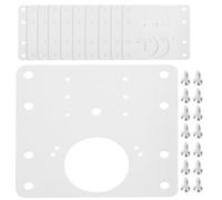 TOYANDONA Plaque de Réparation de Charnière pour Meubles en Acier Inoxydable Argenté, Support Fixe Droit, Kit de 10 Pièces pour Porte de Placard et Panneau de Porte
