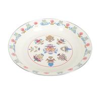 TOYANDONA Plaque Émaillée Blanche Résistante Chaleur 30cm Lignes Lisses, Assiette Vintage Délicate Repas en Famille Fêtes du Nouvel An