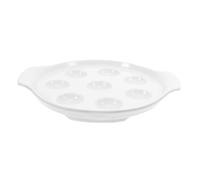 TOYANDONA Plat à Escargots Céramique à Compartiments avec Poignées Doubles Vaisselle de Cuisine pour Four Cuisson Facile Escargots et Fruits de Mer Adapté Maison et Restaurant