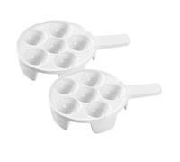 TOYANDONA Plat à Escargots en Céramique Blanc Poignée, Lot de 2 Petits Plats à Cuisson pour Escargots Comestibles, Grille Antiadhésive Maison et Restaurant, Cuisson Uniforme et Nettoyage