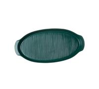 TOYANDONA Plat à Four Céramique Ovale avec Double Poignée Anti-brûlure Plateau de Cuisson Résistant pour Cuisson et Service à Domicile Couleur Vert Foncé Petit Modèle
