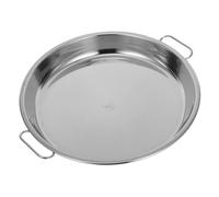 TOYANDONA Plateau en Acier Inoxydable 304 Poignées Ergonomiques pour Cuisson Vapeur Et Four, Plat Rond 32 Cm Multifonction pour Rôtir Viande Et Légumes en Extérieur