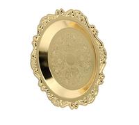 TOYANDONA Plateau Porte-Bougies Rond en Fer Forgé Doré, Plateau à Bougie Rétro Élégant pour Décoration de Table, Support Bougies Pilier, Accessoire Décoratif Maison, Style Vintage, Compact