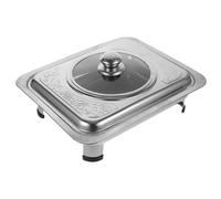 TOYANDONA Plateau Rectangulaire Acier Inoxydable Brillant avec Couvercle Transparent Bac Gastro pour Buffet Résistant et Pratique pour Cantine et Service Alimentaire