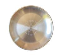 TOYANDONA Plateau Rituel Acier Inoxydable avec Pentacle Doré Décor Sacré Polyvalent pour Cérémonies et Offrandes Support pour Plantes Aromatiques et Objets Rituels