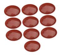 TOYANDONA Plateaux Ovales pour Pots De Fleurs en Résine Rouge Brique Épaisse 10 Pcs Jardin Intérieur Et Balcon Bac à Eau Imperméable Et Antidébordement Accessoire Pratique pour Bonsaï Et Entretien