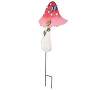 TOYANDONA Plugin De Champignons Métalliques Dirigé De Plein Air Rester Pelouse Décor De Champignons Piquets De Plantes pour Décorations Patio Ornement Enjeux Rosé Le Fer