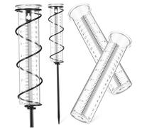 TOYANDONA Pluviomètre en Verre avec Support en Spirale Métal pour Jardin Extérieur Kit 3 Pièces avec 1 Tube Principal 7 Pouces Et 2 Tubes De Remplacement Mesure Précise De Pluie Et Stockage