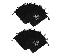 TOYANDONA Pochette d'Halloween à pièces pour Halloween 20 pièces, de rangement en polyester noir à cordon pour bonbons, petits objets et pièces, Thanksgiving et Día de los Muertos