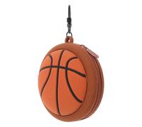 TOYANDONA Pochette Porte-clés en Silicone Forme Ballon de Basket, Mini Étui de Rangement pour Écouteurs et Pièces de Monnaie, Compacte et Légère, pour École et Sport, Organisateur Pratique