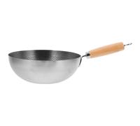 TOYANDONA Poêle Wok en Acier Inoxydable 22 Cm sans Revêtement Antiadhésif Nid D'abeille, Compatible Cuisinière Électrique, Ustensile Cuisine Quotidien Facile à Nettoyer, Poêle à Frire