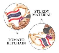 TOYANDONA Porte-Clés Éléphant avec Strass Colorés Pendentif Métal Couleur Dorée Drapeau Thaïlandais Breloque Amulette pour Paquet à Main et Paquet à Dos Souvenir de Voyage Thaïlande