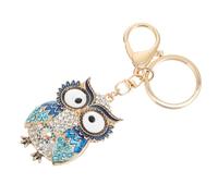 TOYANDONA Porte-clés Hibou Bleu avec Ornements Brillants Pendentif Sac Décoratif Élégant Accessoire Pratique et Original pour Clés et Sacs
