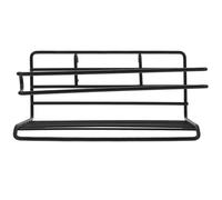 TOYANDONA Porte-essuie-Tout Panneau Perforé Noir en Métal, Organisateur Mural sans Perçage, Panier de Rangement Multifonction Cuisine, Salle de Bain et Bureau, Support Robuste et Espace