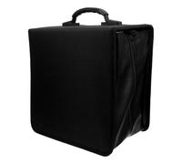 TOYANDONA Portefeuille de Rangement CD Cuir PU avec Poignée Organisateur Dvd Capacité Importante Classeur Média pour Voiture Maison et Voyage Protection Anti-rayures Noir