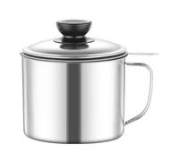 TOYANDONA Pot à Huile Filtrante en Acier Inoxydable 410 Grosse Capacité avec Couvercle Étanche et Filtre 304 pour Friture, Cuisson et Stockage d'Huile, Marmite Anti-Éclaboussures Cuisine et