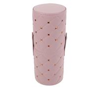 TOYANDONA Pot à Pinceaux de Maquillage Couvert Rose Petit Format en Cuir PU avec Rivets, Organiseur Portable Anti-poussière, Étui de Rangement Réutilisable pour Maquillage à Domicile Voyage