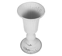 TOYANDONA Pot de Fleur Vintage Fer avec Base Stable Vase Rétro pour Fleurs Fraîches ou Séchées Décoration Intérieure et Extérieure Centre de Table Élégant Style Campagne