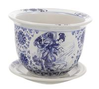 TOYANDONA Pot De Fleurs en Céramique Casserole Soucoupes pour Plantes Pot Succulent Terre Cuite Casserole Usine Planteur Jardinière D'urne Plantez De La Soucoupe Céramique Bleu