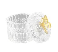 TOYANDONA Pot Verre Gravé avec Couvercle Hermétique pour Rangement Bijoux et Bonbons Récipient Transparent Style Scandinave pour Cuisine et Maison