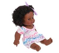 TOYANDONA Poupée Réaliste Nouvelle-née Afro-américaine pour Filles Poupée avec Robe Amovible Léger et Lavable pour Chambre Garçon Fille