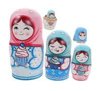 TOYANDONA Poupées Gigognes Russes Bois Couches Ensemble Matryoshka Main Jouets Empilables Portables pour Garçon Fille et Famille Apprentissage et Jeu Culturel