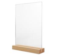 TOYANDONA Présentoir à Menus en Acrylique et Bois, Porte-menu Transparent Facile à Utiliser, Affichage Sécurisé pour Restaurants et Expositions, Support de Panneau de Table Pratique