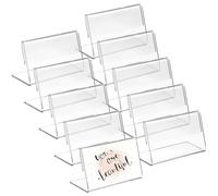 TOYANDONA Présentoirs à Brochures Transparents en Plastique Rigide de L 48 Pcs Porte-Panneaux de Table 60X40X28 MM Support Stable et Multifonction pour Affichage Prix Noms Bureaux et